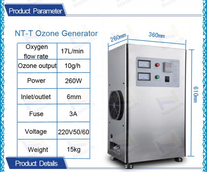 ar inoxidável do gerador 2-20G da máquina do ozônio de 220V Steelindustrial limpo/tratamento da água