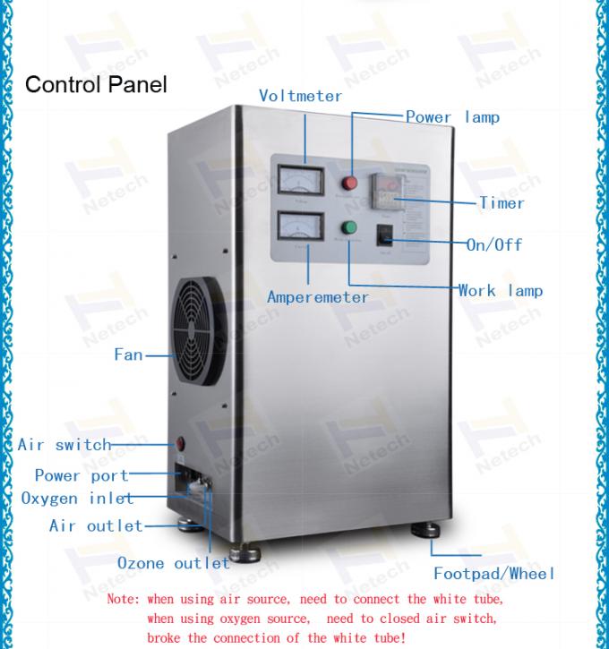 ar inoxidável do gerador 2-20G da máquina do ozônio de 220V Steelindustrial limpo/tratamento da água